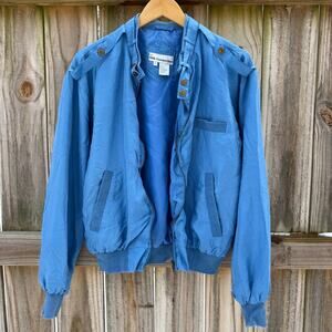 Vintage Silk Bomber Jacket – Electric Blue